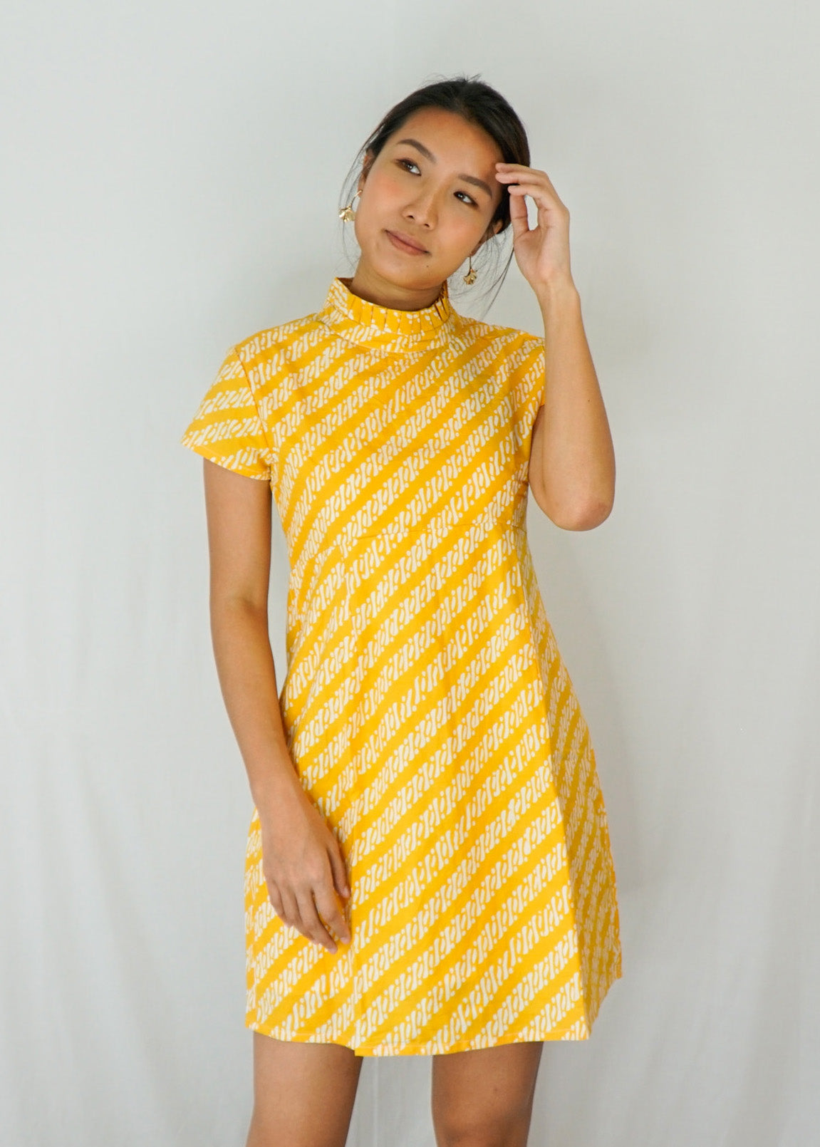 Lily Pleated Collar Mini Dress